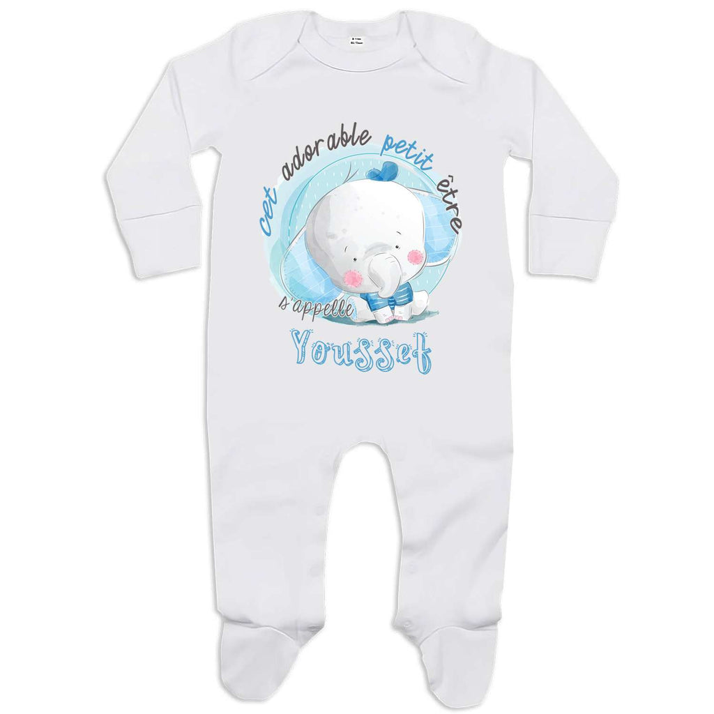 Pyjama Bébé Alexandre Personnalisé - Cadeau Naissance Garçon 100% Coton Planetee