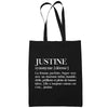 Sac Tote Bag Justine Définition Prénom - Planetee