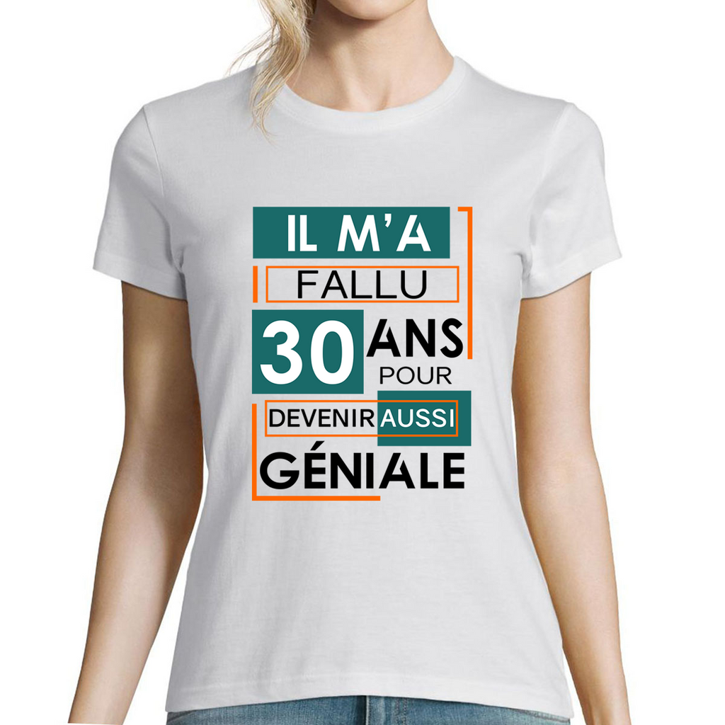 T-shirt Anniversaire 30 Ans La Naissance des Légendes blanc homme