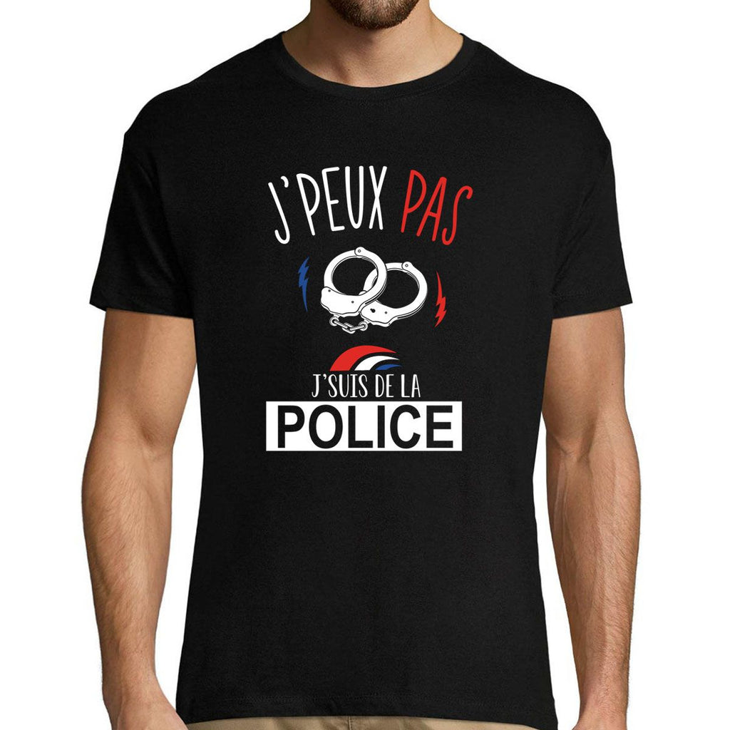 T-Shirt Humoristique Police Nationale "Frère Police" - Cadeau Homme Drôle Avec Drapeau France
