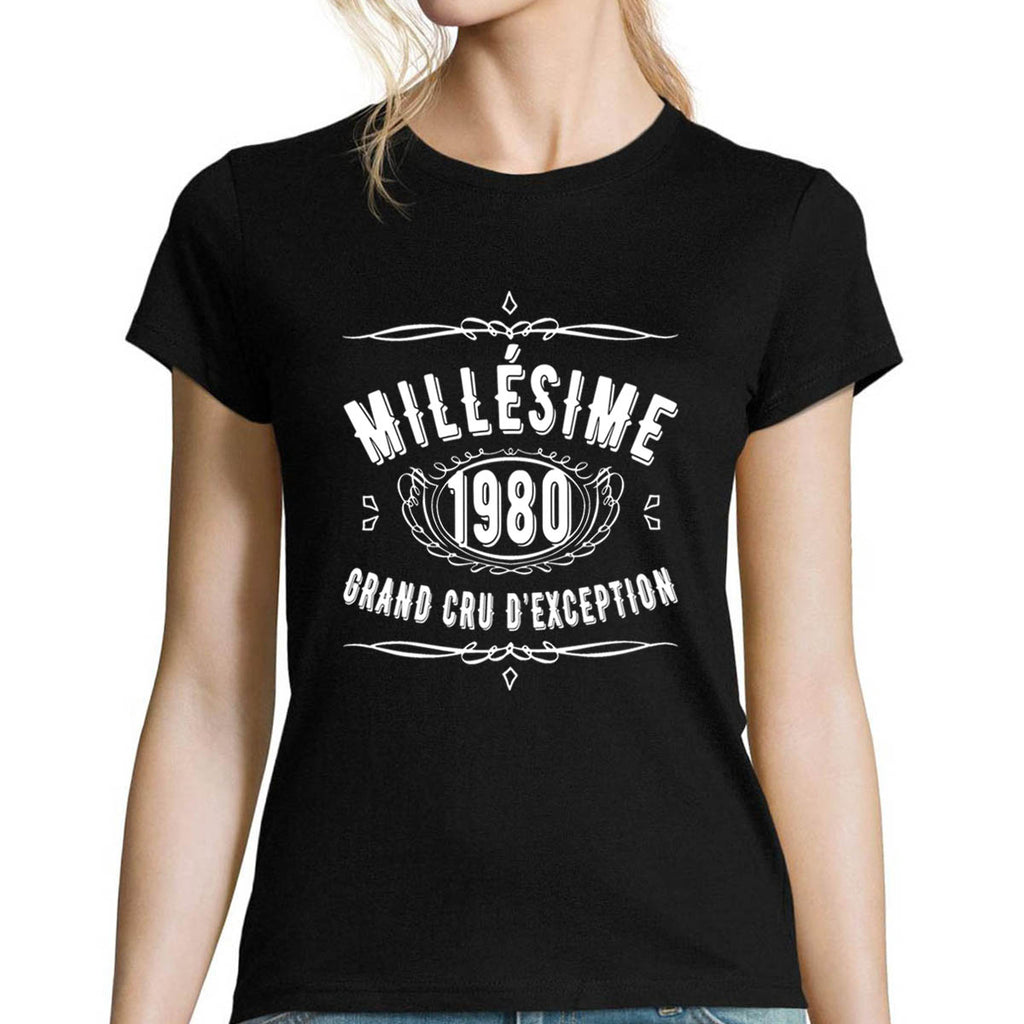 T-shirt femme Anniversaire Millésime 1980 Grand Cru