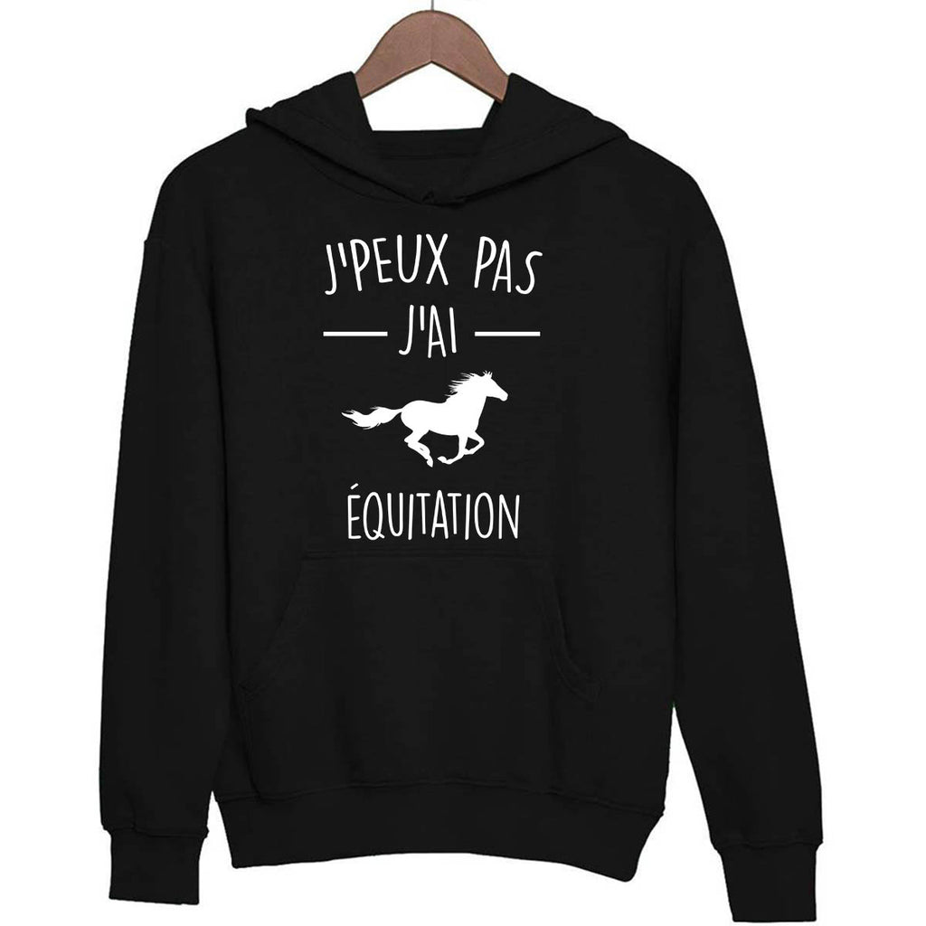 Sweat à Capuche 'J'peux Pas J'ai Poney' - Cadeau Amusant Pour Fille, Femme, Adolescente Passionnée De Chevaux - 241g, Coupe Classique