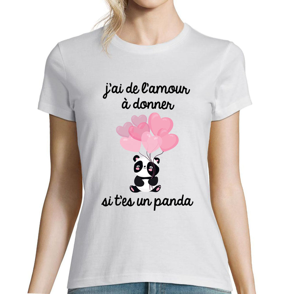 T shirt femme Panda Amour Planetee