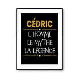 Affiche Cédric prénom mythe légende Jaune - Planetee