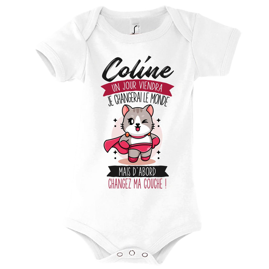Body Bébé Planetee - Modèle "Noé Humour" - Imprimé En France - 100% Coton - Lavage Machine