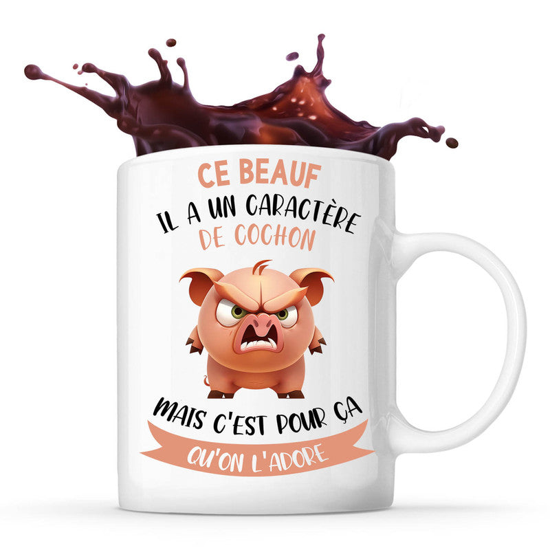 Mug Ce Beauf Caractère de Cochon, Tasse Humour