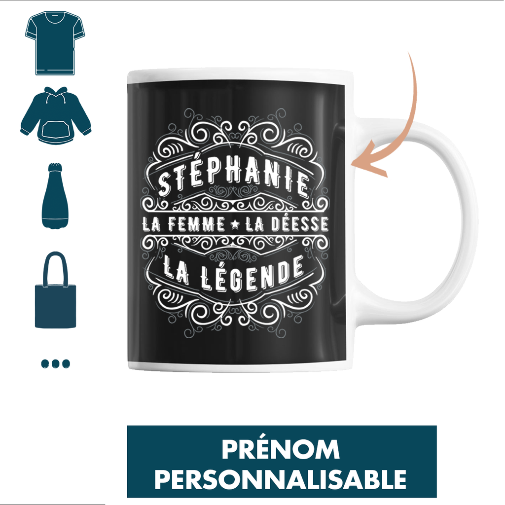 Mug blanc Ella rébus – La femme, la reine, la légende main image 1