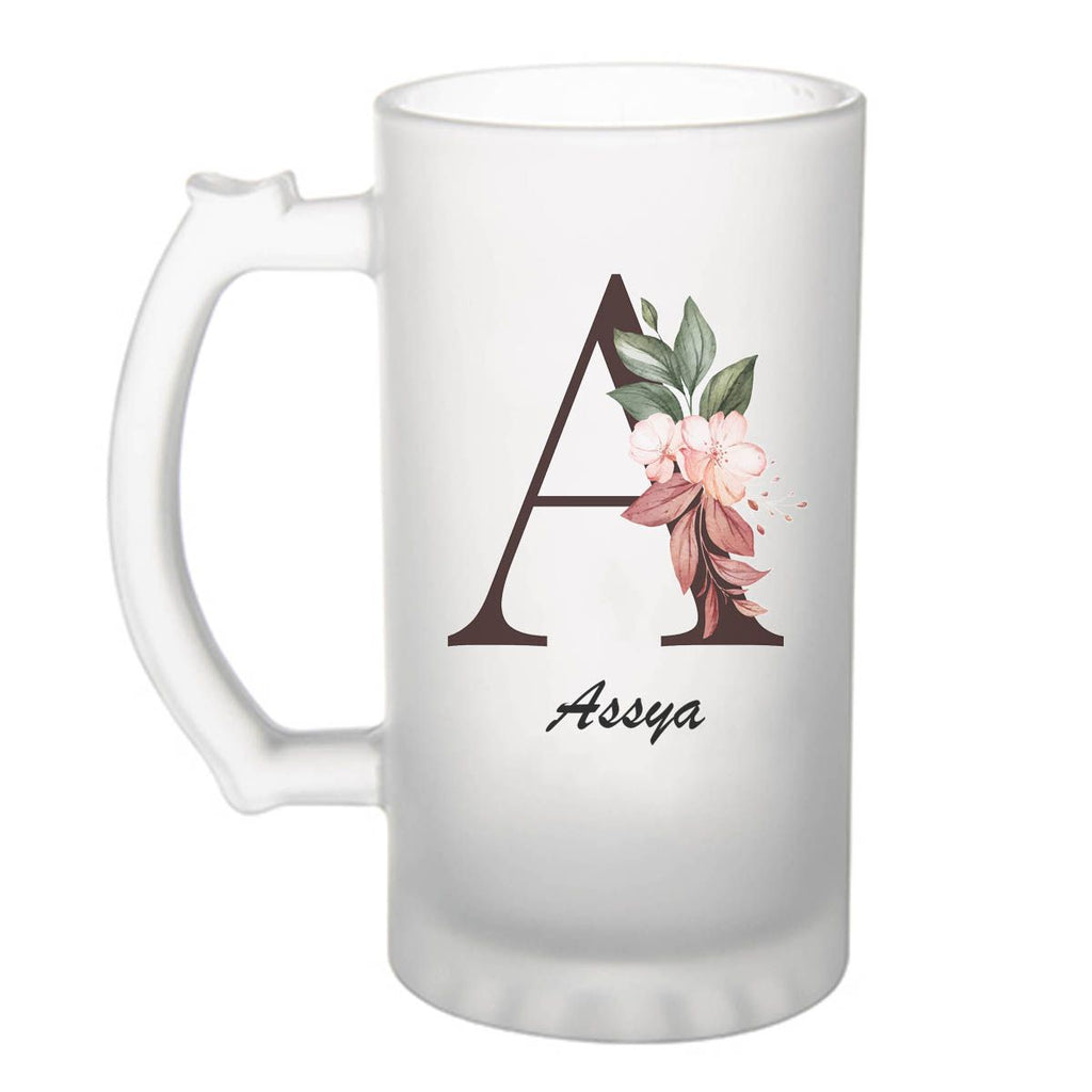 Chope de bière Leïla Lettre Fleur