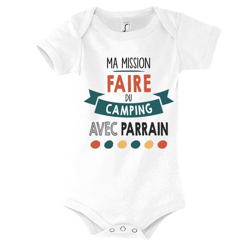 Planetee Body Bébé Manches Longues – Ma Mission Foot Avec Parrain – Imprimé En France – Cadeau Footballeur En Herbe