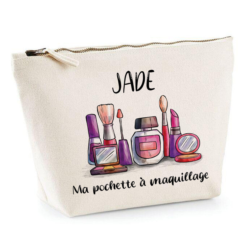 Trousse à Maquillage Paquetage - Marron, En Nylon, Très Bon état