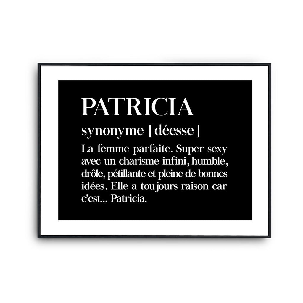 Affiche Patricia Pr nom d finition Humour Poster D coration