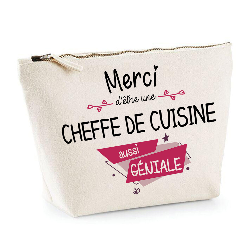 Trousse Merci Cheffe De Cuisine Géniale | Pochette Toilette Maquillage ...