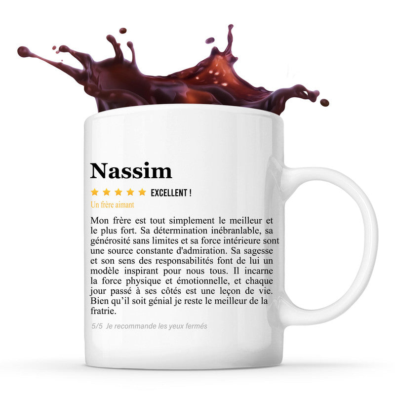 Mug Nassim avis Fr re recommandation Tasse Humour Planetee