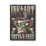 Affiche Vintage Tattoo Fest Serpent - Planetee