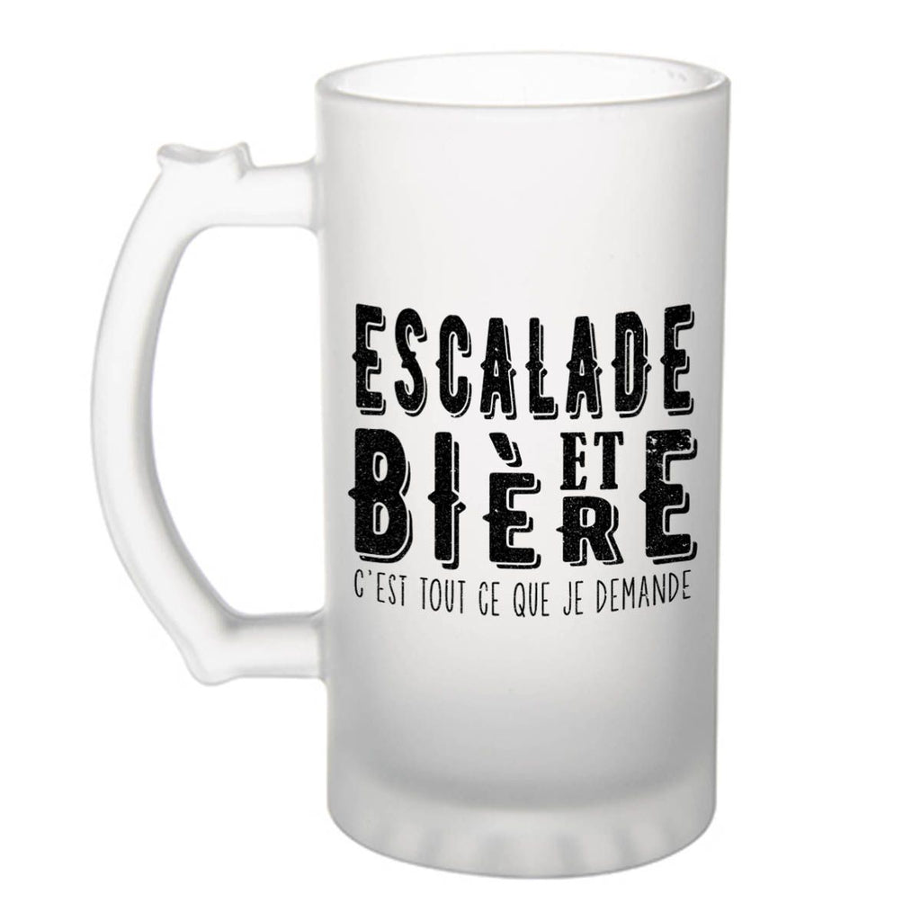 Chope de bière Escalade et Bière, Verre à bière pinte Cadeau humour alcool  et sport pour Escaladeur