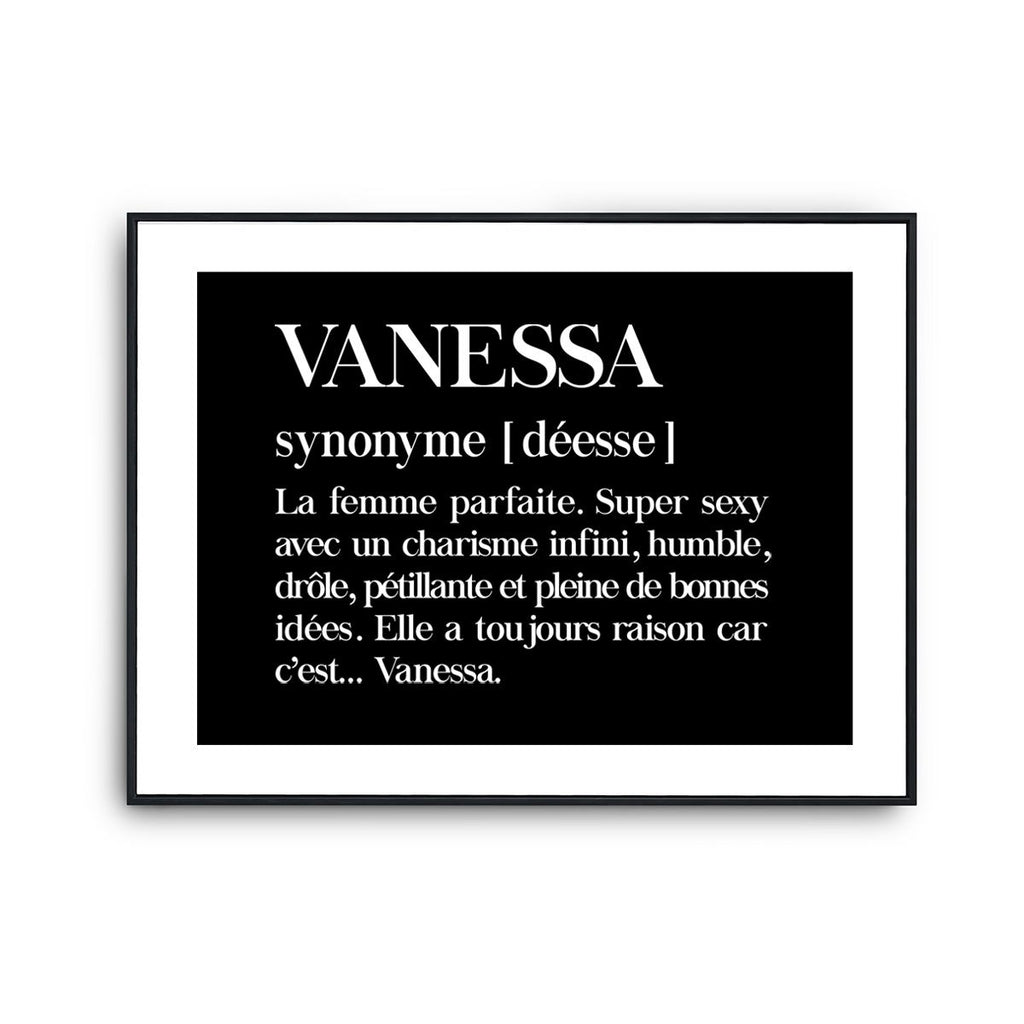 Affiche Vanessa Pr nom d finition Humour Poster D coration