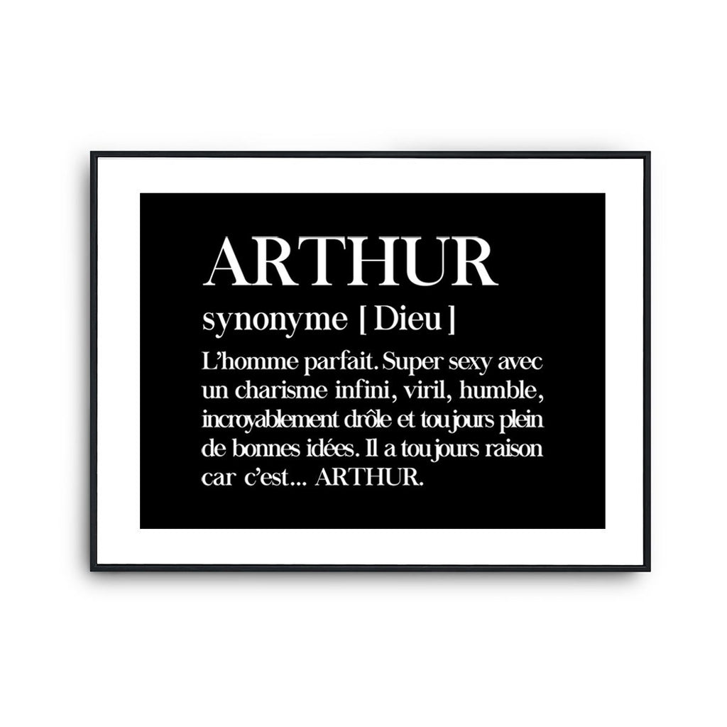 Affiche Arthur Pr nom d finition Humour Poster D coration Murale