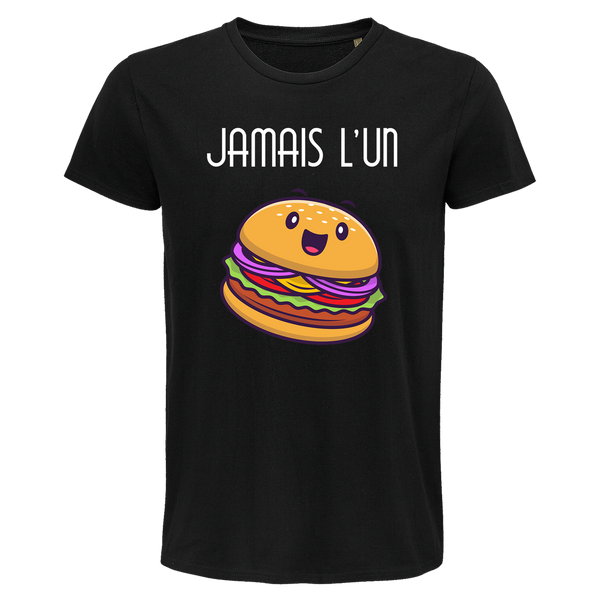 T-shirt couple Jamais l'un sans l'autre | hamburger et frites - Planetee