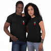 T-shirt Couple | King - Queen | Petit format Noir - Planetee