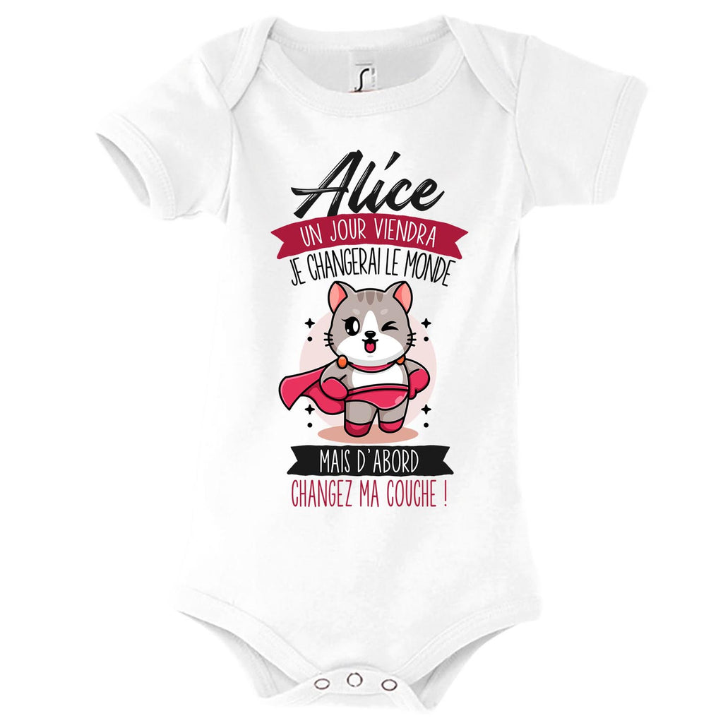 Body Bébé Bonne Fête Maman Renard Couleur Blanc Taille 3 mois