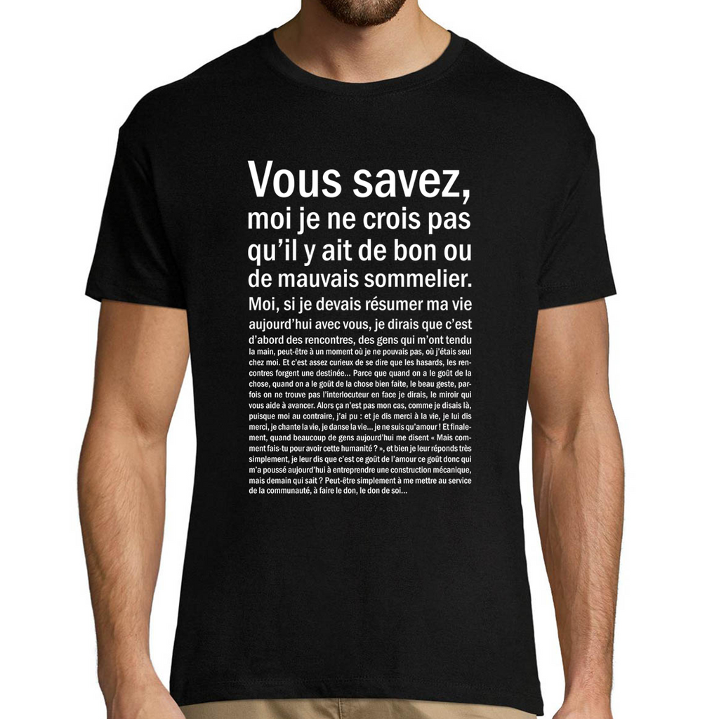 cadeau pour un amateur ou une amatrice de vin - T-Shirt Homme sommelier Bon ou Mauvais  Noir