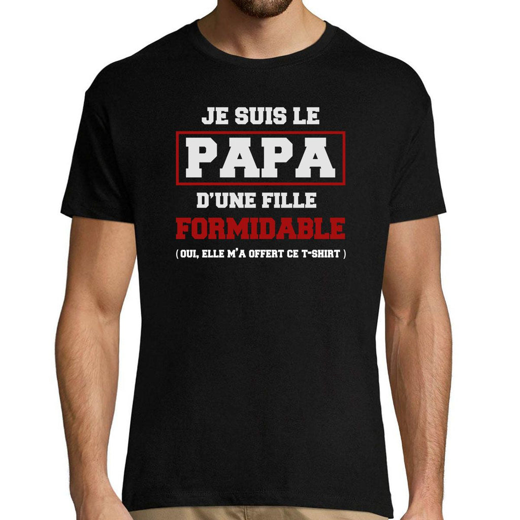 cadeau pour ses parents (papa et maman, en duo) - T-shirt Famille Papa d'une fille formidable