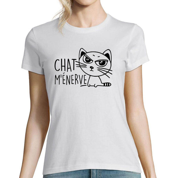 cadeau pour un amoureux ou une amoureuse des chats - T-shirt Femme Chat m'énerve
