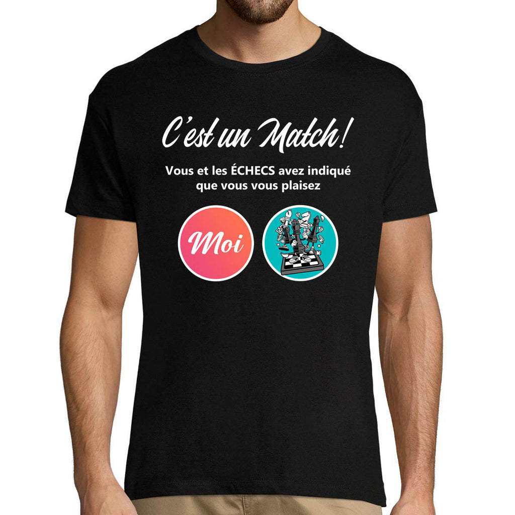 cadeau pour un joueur ou une joueuse d'échecs - T-shirt Homme Échecs Parodie site de rencontre  Noir