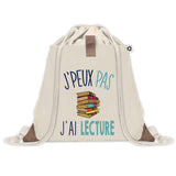 Sac à dos avec pochette J'peux pas Lecture