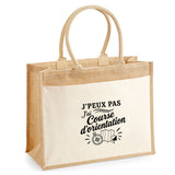 Sac Cabas Jute avec Poche J’peux pas j’ai Course d’orientation