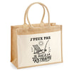 Sac Cabas Jute avec Poche J’peux pas je suis à la Retraite