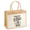 Sac Cabas Jute avec Poche J’peux pas je préfère les Gorilles