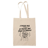 Tote Bag Beige J’peux pas je préfère mon Dogue de Bordeaux