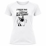T-shirt de Sport Femme J’peux pas je préfère mon Siamois