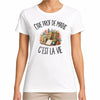T-shirt Femme Blanc Être prof de maths c'est la vie