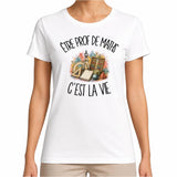 T-shirt Femme Blanc Être prof de maths c'est la vie