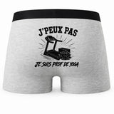 Boxer Homme J’peux pas je suis prof de Yoga – Impression au dos
