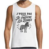 Débardeur Homme J’peux pas je préfère les Zèbres