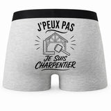 Boxer Homme J’peux pas je suis Charpentier – Impression au dos