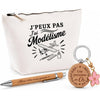 Coffret Cadeau J’peux pas j’ai Modélisme – modélisme aérien (avion) – Trousse, stylo bambou et porte-clés