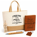 Coffret Cadeau J’peux pas je suis Policier municipal – Sac jute, carnet, stylo, porte-clés et marque-page