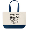 Grand Sac Cabas Fond Bleu J’peux pas j’ai Pêche