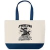 Grand Sac Cabas Fond Bleu J’peux pas je suis Barbier