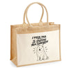 Sac Cabas Jute avec Poche J’peux pas je préfère mon Samoyède