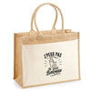 Sac Cabas Jute avec Poche J’peux pas je suis Barman