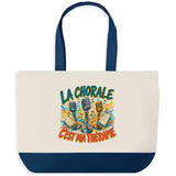 Grand Sac Cabas Fond Bleu La chorale c'est ma thérapie