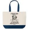 Grand Sac Cabas Fond Bleu J’peux pas je préfère mon Berger des Pyrénées