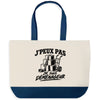 Grand Sac Cabas Fond Bleu J’peux pas je suis Déménageur