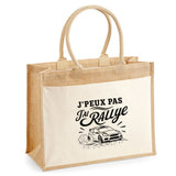 Sac Cabas Jute avec Poche J’peux pas j’ai Rallye