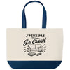 Grand Sac Cabas Fond Bleu J’peux pas j’ai Canapé